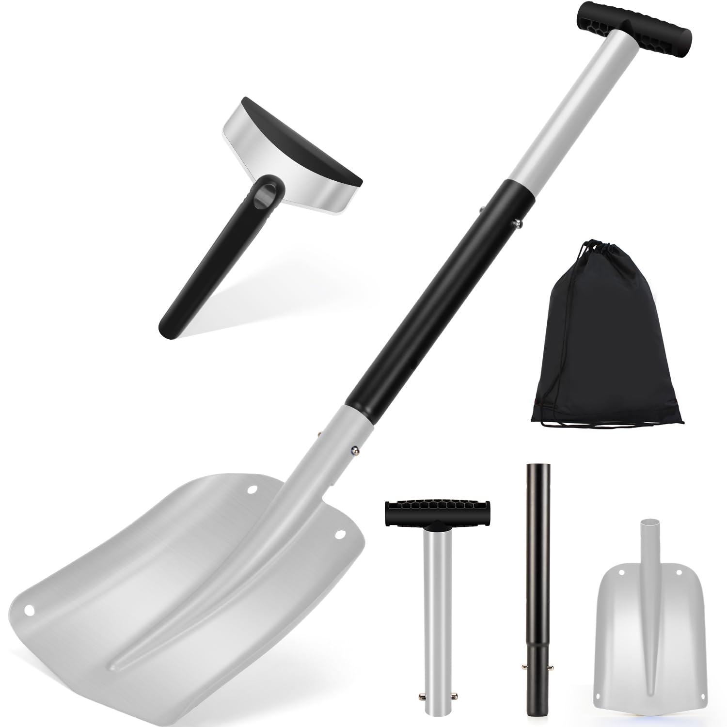 Amazon.co.jp: Mixiu 雪かきスコップ スノーショベル 3段構造